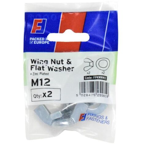 ForgeFix FPKWNW12 Wing Nut & Washer M12 ForgePack 2 FORFPKWNW12