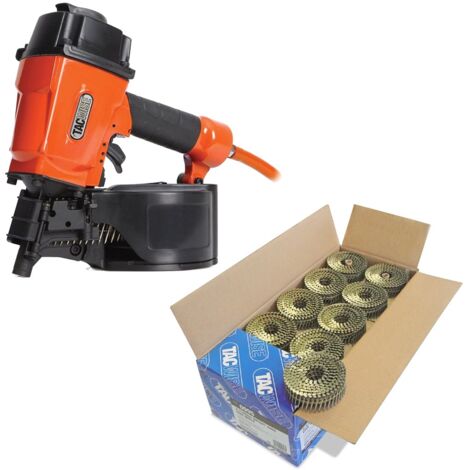 Tacwise GCN57P Air Coil Nailer 57mm Air Nail Gun + 14,400 2.1 x 40mm Coil Nails (1/4)