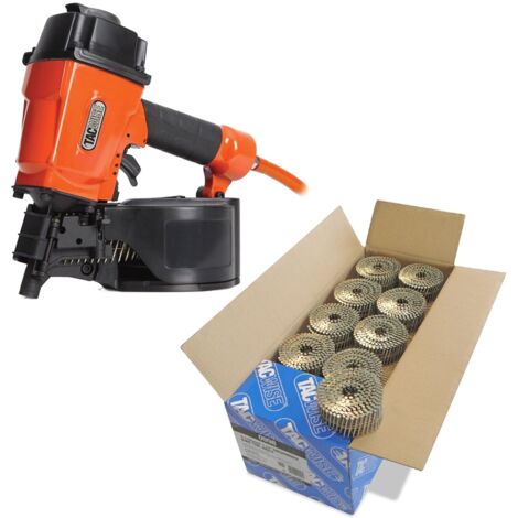 Tacwise GCN57P Nailer 57mm Air Nail Gun + 14,400 2.1 x 45mm Galvanised Coil Nail (1/4)