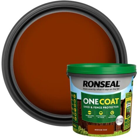 Ronseal One Coat Shed & Fence Protection Medium Oak 5 litre RSLOCFLMO5LN