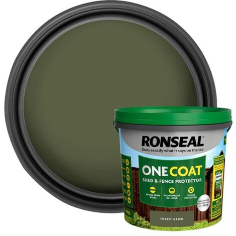 Ronseal One Coat Shed & Fence Protection Forest Green 5 litre RSLOCFLFG5LN (1/2)