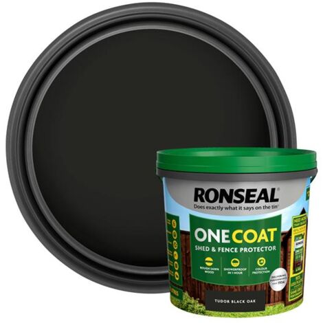 Ronseal One Coat Shed & Fence Protection Tudor Black Oak 5 litre RSLOCFLTB5LN