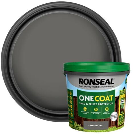 Ronseal One Coat Shed & Fence Protection Charcoal Grey 5 litre RSLOCFLCG5LN