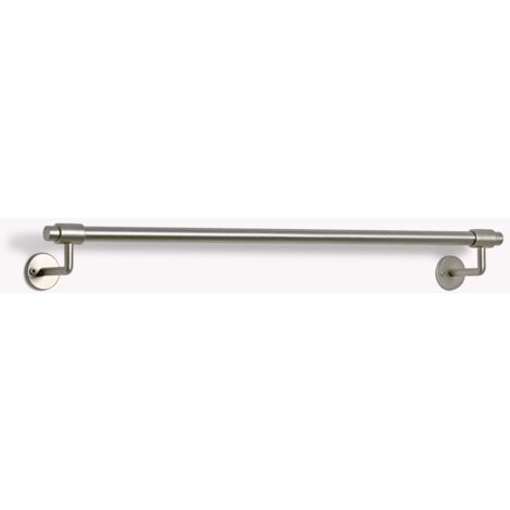 Novello Brushed Nickel Bathroom Large Metal Towel Rail Bar Holder Silver Pewter