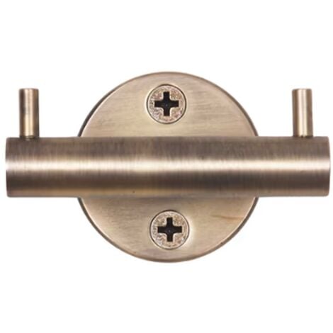Novello Antique Brass Bathroom Door Double Dressing Gown Robe Towel Wall Hook