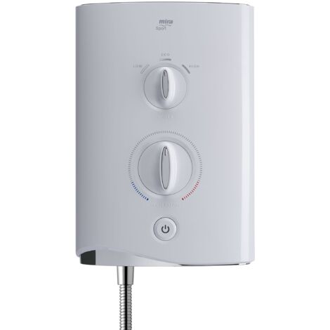 Mira Sport MTF MULTI-FIT Electric Shower 9.8kW White Chrome + Riser Rail +4 Head