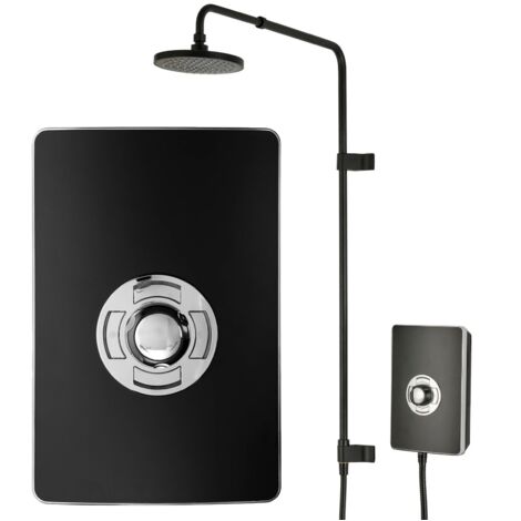 Triton UniQ Aspirante Matte Black Finish Electric Shower 9.5kW Rainshower Head (1/5)