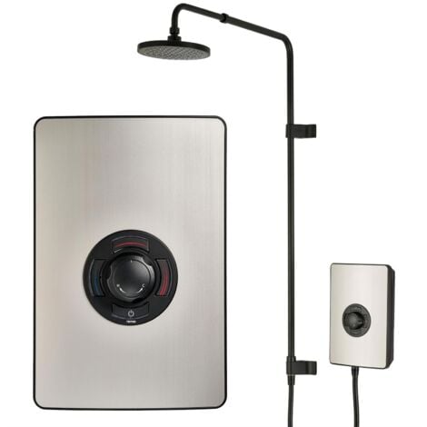 Triton UniQ Aspirante Nickel Effect Electric Shower 9.5kW Rainshower Head