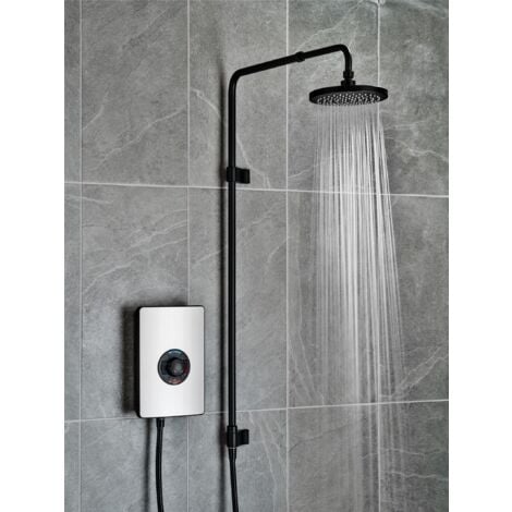 Triton UniQ Aspirante Nickel Effect Electric Shower 9.5kW Rainshower Head