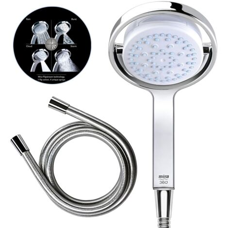 Mira Logic Shower Kit 4 Spray Handset 1.25m Hose Slide Bar Chrome - View #10