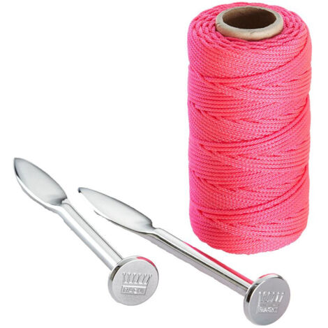 Ragni R402-6LPNL Pair Solid Forge Line Pins 76m Hi Vis Nylon Braided Brick Line