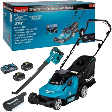 Makita DLM382PT2 18v / 36v LXT Cordless Battery Lawn Mower + Blower Vacuum 5ah (1/5)