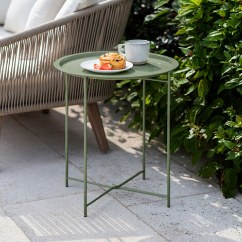 Garden Trading Rive Droite Bistro Coffee Side Table Thistle Green Outdoor Indoor (1/2)