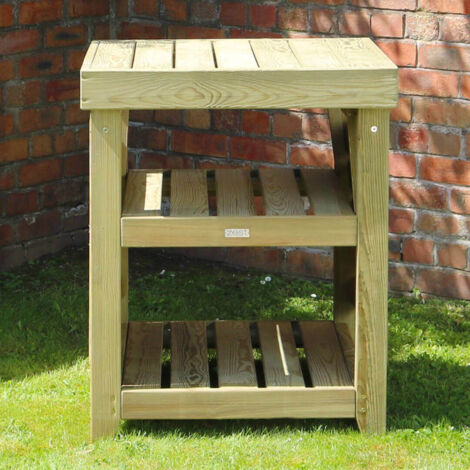 Zest Garden Pizza Oven Table Wooden Outdoor Dining BBQ Side Serving & Cover