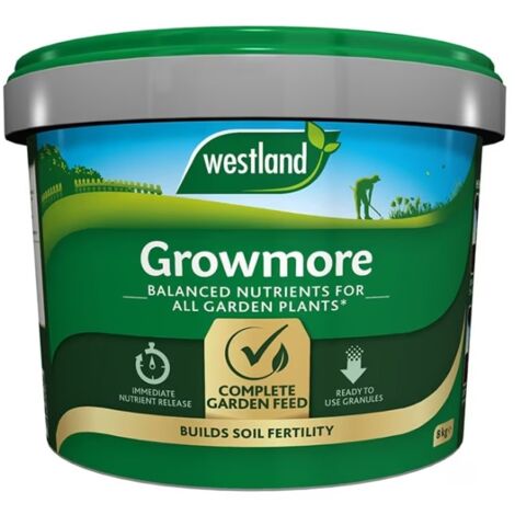 Westland Growmore Balanced Nutrients Plant Food Garden Lawn Fertiliser 8kg Tub (1/3)