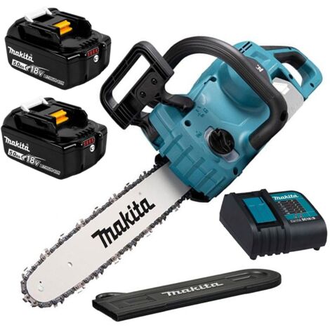 Makita 18v Cordless Chainsaw Brushless 350mm 35cm Cutting Guard + x2 5.0AH Kit (1/5)