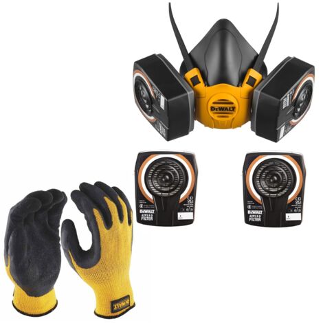 Dewalt Half Mask Respirator Face Mask Large with Extra A2P3 Filters + Gloves (1/5)