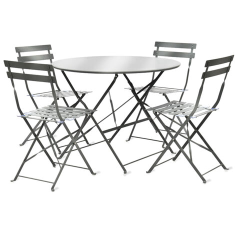 Garden Trading Rive Droite 4 Seater Bistro Set Large Silver Grey Outdoor Indoor