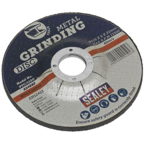 Sealey Grinding Disc �115 x 6mm �22mm Bore PTC/115G