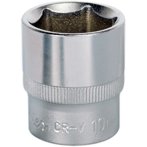 Sealey S3819 Premier Socket 3/8"Sq Drive 19mm