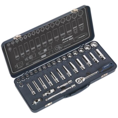 Sealey AK27481 Premier Lock-On Socket Set 3/8""Sq Drive 34pc