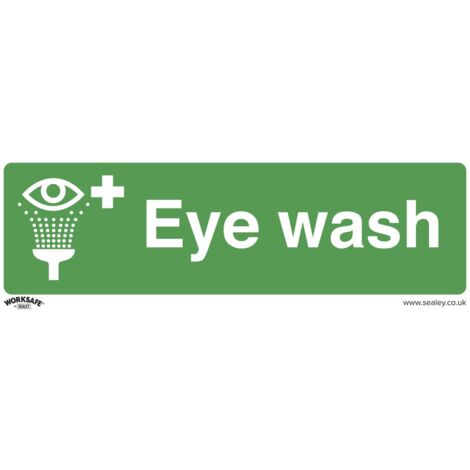 Sealey SS58P1 Worksafe&reg Eye Wash Safety Sign - Rigid Plastic (1/5)