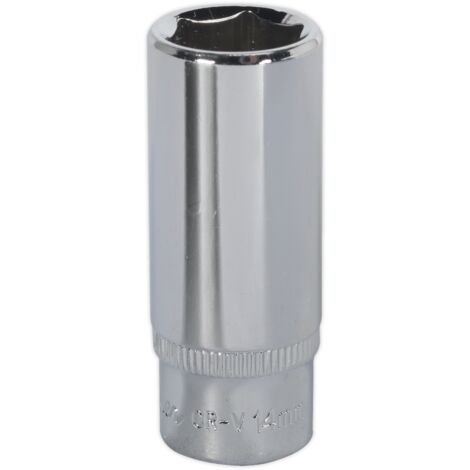 Sealey Premier fully polished deep socket 1/4"Sq drive 14mm – SP1414D – Cold-forged Chrome Vanadium steel – WallDrive® configuration (1/2)