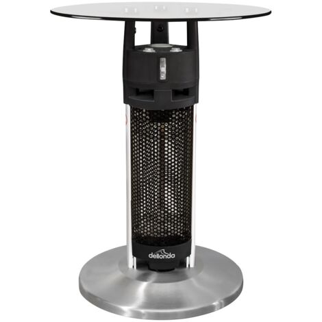 Dellonda DG62 Bistro Table with 1200W Heater, 65cm, Black/Stainless Steel (1/5)