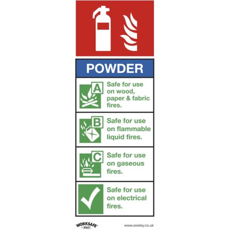 Sealey SS52V1 Worksafe® Powder Fire Extinguisher Safety Sign - Self-Adhesive Vinyl (1/5)
