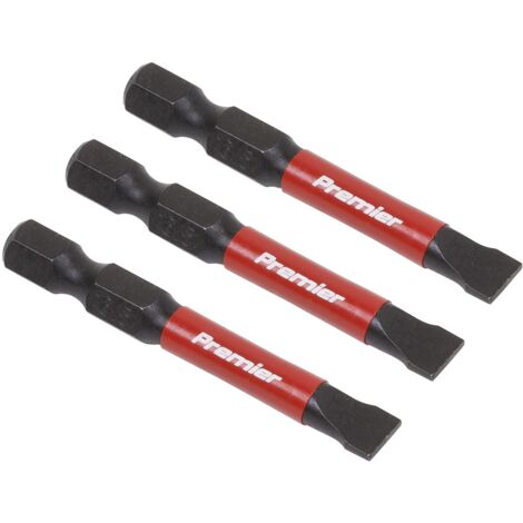 Sealey AK8228 Premier Slotted Impact Power Tool Bits 6.5 x 50mm 3pc (1/5)