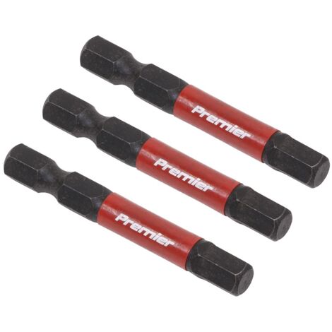 Sealey AK8239 Premier Hex Impact Power Tool Bits 6 x 50mm 3pc
