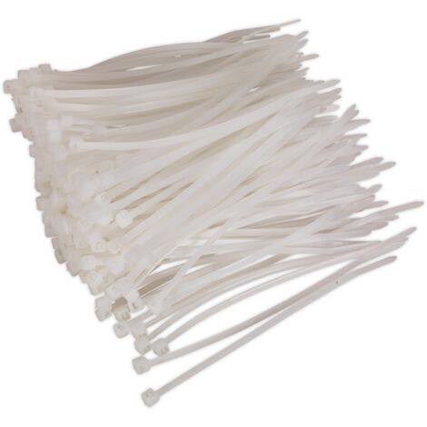 Sealey CT10025P200W Cable Tie 100 x 2.5mm, White - Pack of 200