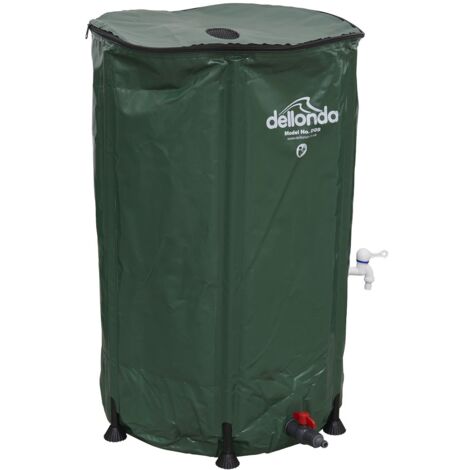 Dellonda DG9 Collapsible PVC Garden Water Butt with Zipped Lid & Drain Tap 250L