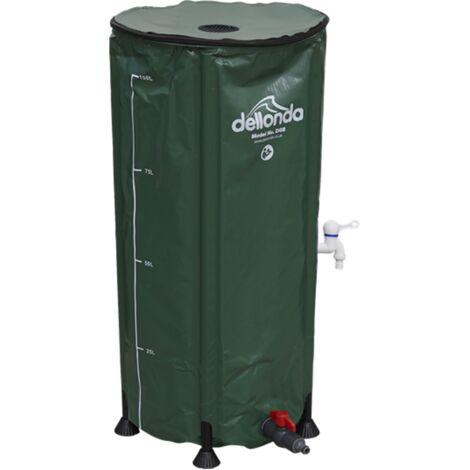 Dellonda DG8 Collapsible PVC Garden Water Butt with Zipped Lid & Drain Tap 100L