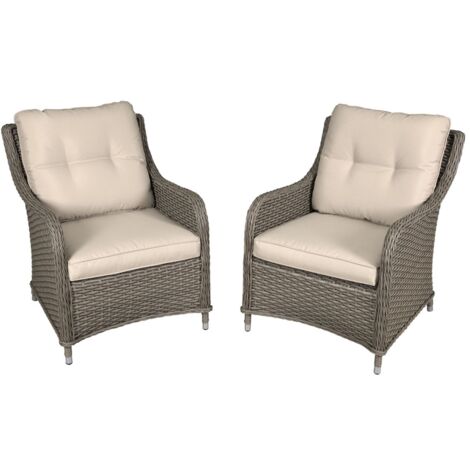 Dellonda DG69 Chester Rattan Wicker Outdoor Armchairs 2pc (1/5)