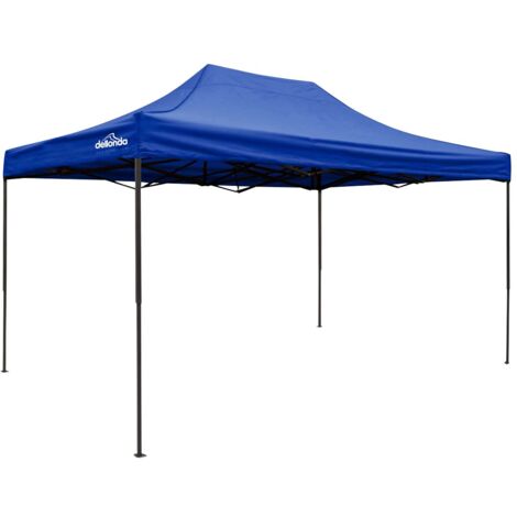 Dellonda DG135 Premium 3 x 4.5m Pop-Up Gazebo, Heavy Duty, PVC Coated, Water Resistant Fabric, Supplied with Carry Bag, Rope, Stakes & Weight Bags - Blue Canopy (1/5)