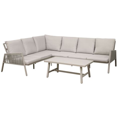 Dellonda DG57 Fusion Aluminium Outdoor Corner Sofa & Coffee Table Set 4pc (1/5)