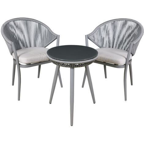Dellonda DG58 Echo Aluminium Balcony Set with Tempered Glass Tabletop 3pc (1/5)