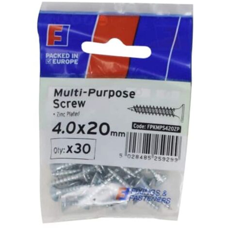 ForgeFix Multi-Purpose Pozi Screw CSK ST ZP 4.0 x 20mm ForgePack 30 FORFPMS420Z