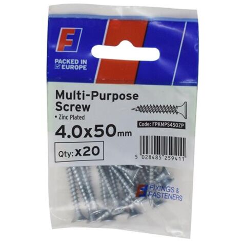 ForgeFix Multi-Purpose Pozi Screw CSK ST ZP 4.0 x 50mm ForgePack 10 FORFPMS450Z