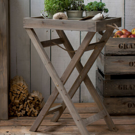 Garden Trading Aldsworth Butlers Tray Side Table Drinks Natural Indoor Outdoor