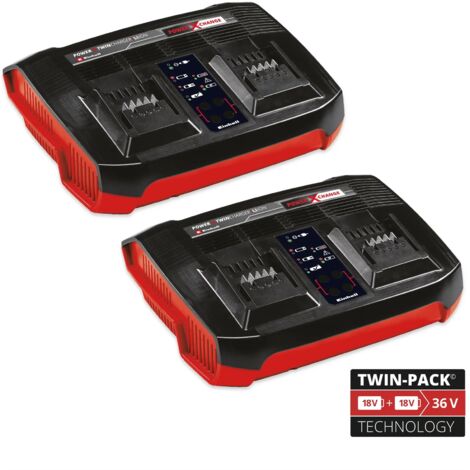 Einhell Power X Change PXC Twin 18v 36v Dual Port Twin Charger Fast Charging x2 (1/5)