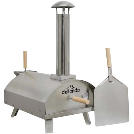 Dellonda DG11 Wood-Fired Pizza Oven 14"" - Stainless Steel