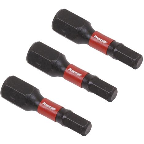 Sealey AK8212 Premier Hex Impact Power Tool Bits 4 x 25mm 3pc (1/5)