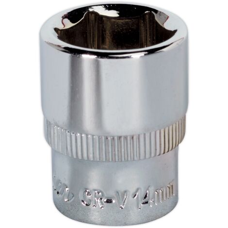 Sealey SP1414 Premier Fully Polished Socket 1/4""Sq Drive 14mm (1/2)