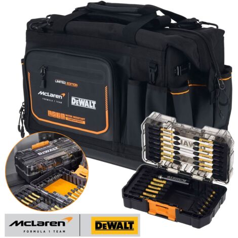 Dewalt McLaren F1 Twin Pack - Pro 20"" Open Mouth Tool Bag + 28PC Torsion Bit Set