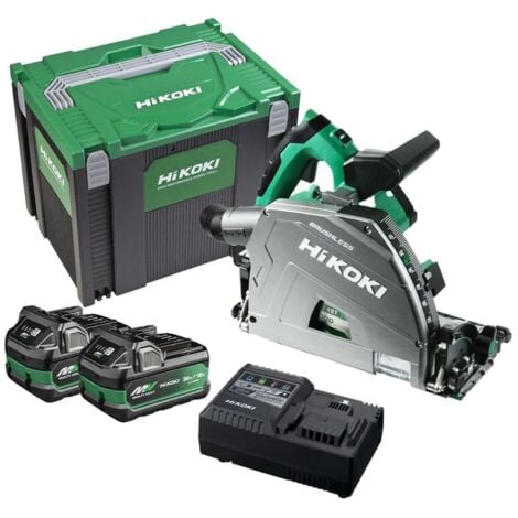 HiKOKI Brushless Plunge Saw 36V 165mm Cordless Track Saw x2 8ah Case C3606DPAJVZ