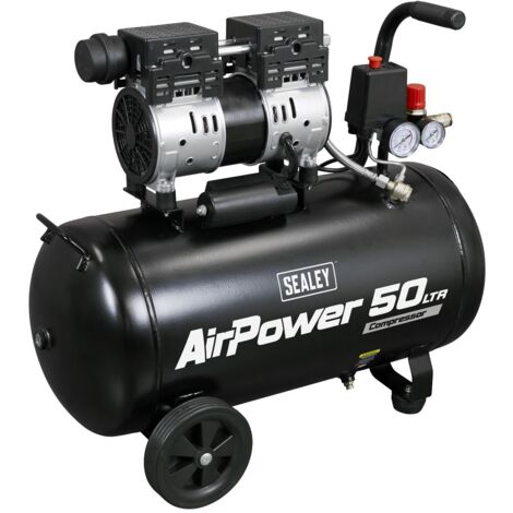 Sealey SAC5000S 50L Low Noise Oil Free Direct Drive Air Compressor 1hp