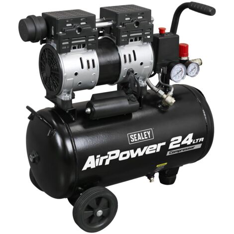 Sealey SAC2400S 24L Low Noise Oil Free Direct Drive Air Compressor 1hp (1/2)