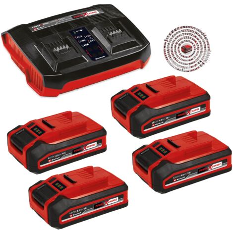 Einhell 18v 4.0ah PLUS Starter Kit 4 x 4.0Ah Batteries + Dual Port Twin Charger (1/5)